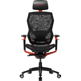 LORGAR Grace 855, Gaming chair, Mesh material, aluminium frame, multiblock mechanism, 3D armrests, 5 Star aluminium base, Class-4 gas lift, 60mm PU casters, Red + black - Metoo (1)