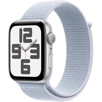 Apple Watch SE 2024 GPS 44mm Silver Aluminium Case with Blue Cloud Sport Loop,Model A2723 - Metoo (5)