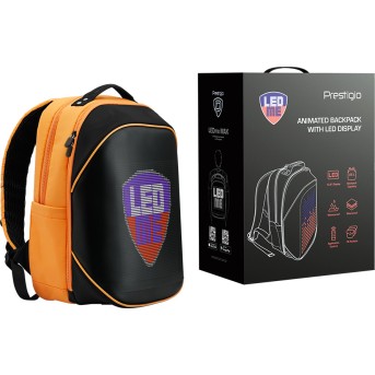 LEDme backpack, animated backpack with LED display, Nylon+TPU material, Dimensions 42*31.5*20cm, LED display 64*64 pixels, orange - Metoo (11)