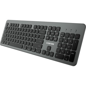 Multimedia bluetooth 5.1 keyboard MAC Version,104 keys, slim design with low profile silent keys,RU layout ,Size 439.4*135.3mm* 23.2mm,526g - Metoo (1)