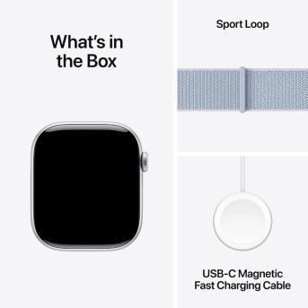 Apple Watch Series 10 GPS 42mm Silver Aluminium Case with Blue Cloud Sport Loop,Model A2997 - Metoo (14)