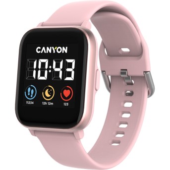 CANYON Smart watch, 1.4inches IPS full touch screen, with music player plastic body, IP68 waterproof, multi-sport mode, compatibility with iOS and android,, Host: 42.8*36.8*10.7mm, Strap: 22*250mm, 45g - Metoo (2)