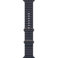 49mm Navy Ocean Band - Natural Titanium Finish