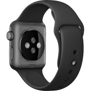Ремешок для Apple Watch 38mm Black Sport Band with Space Gray Stainless Steel Pin