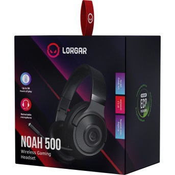 LORGAR Noah 500, Wireless Gaming headset with microphone, JL7006, BT 5.3, battery life up to 58 h (1000mAh), USB (C) charging cable (0.8m), 3.5 mm AUX cable (1.5m), size: 195*185*80mm, 0.24kg, black в Metoo.kz - Metoo (5)