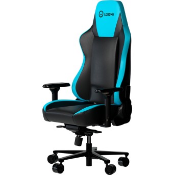 LORGAR Base 311, Gaming chair, PU eco-leather, 1.8 mm metal frame, multiblock mechanism, 4D armrests, 5 Star aluminium base, Class-4 gas lift, 75mm PU casters, Black + blue - Metoo (2)