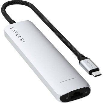 SATECHI 7-in-1 USB-C Slim Multiport Adapter with Ethernet (Silver) - Metoo (2)
