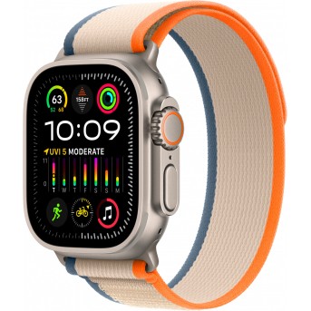 Apple Watch Ultra 2 GPS + Cellular, 49mm Titanium Case with Orange/<wbr>Beige Trail Loop - S/<wbr>M,Model A2986 - Metoo (8)