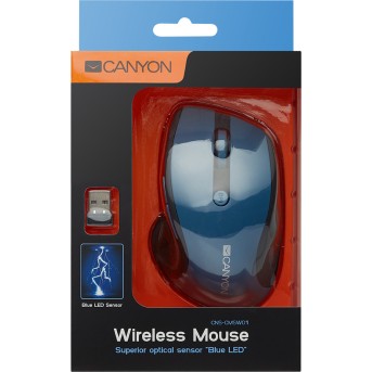 2.4Ghz wireless mouse, optical tracking - blue LED, 6 buttons, DPI 1000/<wbr>1200/<wbr>1600, Blue Gray pearl glossy - Metoo (5)