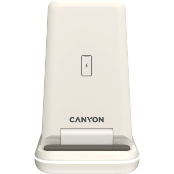 CANYON wireless charger WS-304 15W 3in1 Cosmic Latte в Metoo.kz - Metoo (3)