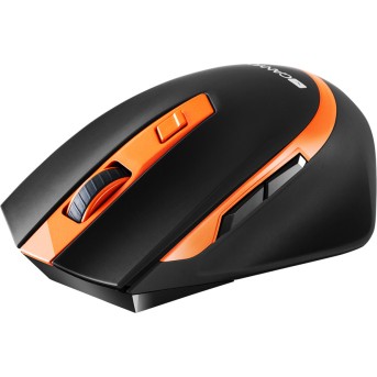 CANYON MW-13 2.4 GHz Wireless mouse ,with 6 buttons, DPI 800/<wbr>1200/<wbr>1600/<wbr>2000/<wbr>2400, Battery:AAA*2pcs ,Black-Orange 77.4*120.6*40.5mm 79g, - Metoo (1)