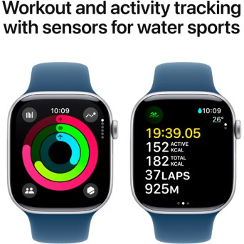 Apple Watch Series 10 GPS 42mm Silver Aluminium Case with Denim Sport Band - S/<wbr>M,Model A2997 - Metoo (8)