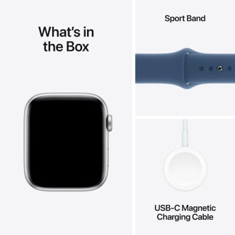 Apple Watch SE 2024 GPS 40mm Silver Aluminium Case with Denim Sport Band - S/<wbr>M,Model A2722 - Metoo (11)