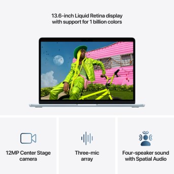 MacBook Air 13-inch,Sky Blue,Model A3449,M5 CHIP WITH 10C CPU, 10C GPU,16GB unified memory,70W Dual USB-C Power Adapter,1TB SSD storage,Two Thunderbolt 4 Ports,Touch ID,Liquid Retina display,Force Touch Trackpad, KEYBOARD-SUN в Metoo.kz - Metoo (7)