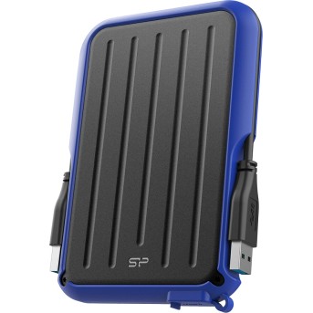 Silicon Power Armor - A66 2TB Portable HDD USB 3.2 Gen 1 Blue, Certificate MIL-STD 810F 516.5/IV, Water-resistant IPX4, 360˚ bumper в Metoo.kz - Metoo (1)