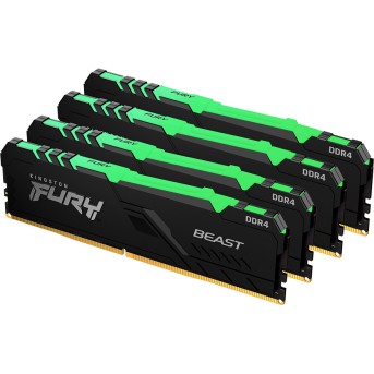 Kingston 32GB 3600MT/<wbr>s DDR4 CL17 DIMM (Kit of 4) FURY Beast RGB, EAM: 740617337433 - Metoo (1)