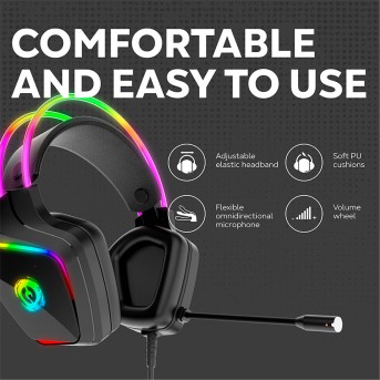 CANYON Darkless GH-9A, RGB gaming headset with Microphone, Microphone frequency response: 20HZ~20KHZ, ABS+ PU leather, USB*1*3.5MM jack plug, 2.0M PVC cable, weight:280g, black - Metoo (8)