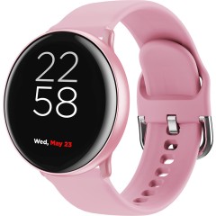 Smart watch, 1.22inches IPS full touch screen, aluminium+plastic body,IP68 waterproof, multi-sport mode with swimming mode, compatibility with iOS and android,Pink with extra pink leather belt, Host: 41.5x11.6mm, Strap: 240x20mm, 20.8g