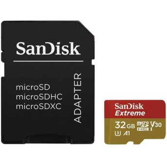 SanDisk Extreme microSDHC 32GB + SD Adapter for Action Sports Cameras - Twin Pack - 100MB/<wbr>s A1 C10 V30 UHS-I U3; EAN: 619659155117 - Metoo (1)