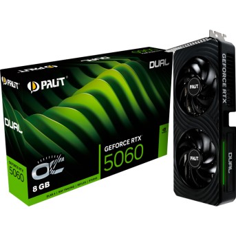 PALIT GeForce RTX 5060 Dual OC 8GB GDDR7 128 bit, 1x HDMI 2.1b, 3x DP 2.1b, 2 Fan, 1x 8-pin pwr connector, 550W, 262.1 x 126.3 x 40.1 mm, NE75060S19P1-GB2063D - Metoo (1)