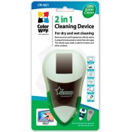 Cleaning set 2 in 1, for dry and wet cleaning of CD/DVD disks, TFT/LCD screens, TVs