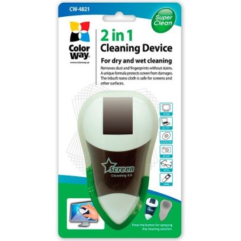 Cleaning set 2 in 1, for dry and wet cleaning of CD/<wbr>DVD disks, TFT/<wbr>LCD screens, TVs - Metoo (1)