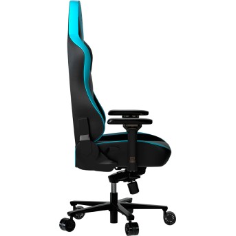LORGAR Base 311, Gaming chair, PU eco-leather, 1.8 mm metal frame, multiblock mechanism, 4D armrests, 5 Star aluminium base, Class-4 gas lift, 75mm PU casters, Black + blue - Metoo (3)