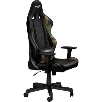 Gaming chair, PU leather, Original foam and Cold molded foam, Metal Frame, Butterfly mechanism, 90-165 dgree, 3D armrest, Class 4 gas lift, Nylon 5 Stars Base, 60mm PU caster, Black+camouflage pattern - Metoo (2)