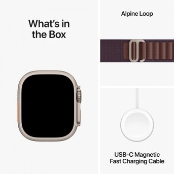 Apple Watch Ultra 2 GPS + Cellular, 49mm Titanium Case with Indigo Alpine Loop - Large,Model A2986 - Metoo (16)