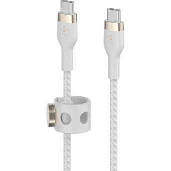 BELKIN USB-C to USB-C 2.0 Braided silicone, 3M, White в Metoo.kz - Metoo (2)