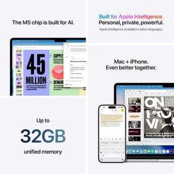 MacBook Air 13-inch,Sky Blue,Model A3449,M5 CHIP WITH 10C CPU, 10C GPU,16GB unified memory,70W Dual USB-C Power Adapter,1TB SSD storage,Two Thunderbolt 4 Ports,Touch ID,Liquid Retina display,Force Touch Trackpad, KEYBOARD-SUN в Metoo.kz - Metoo (10)