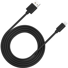 CANYON MFI-12, Lightning USB Cable for Apple (C48), round, PVC, 2M, OD:4.0mm, Power+signal wire: 21AWG*2C+28AWG*2C, Data transfer speed:26MB/<wbr>s, Black. With shield , with CANYON logo and CANYON package. Certification: ROHS, MFI.