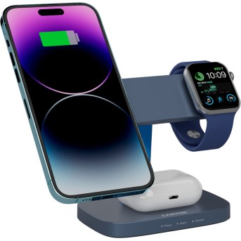 CANYON Wireless Charging Station Hexagon 310 3in1 DarkGrey/<wbr>Blue - Metoo (7)