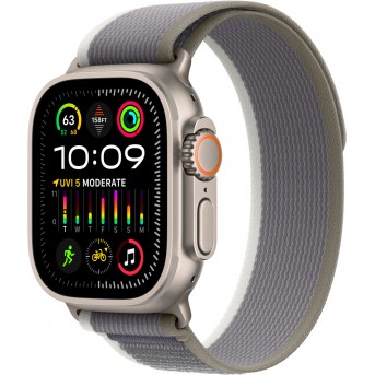 Apple Watch Ultra 2 GPS + Cellular, 49mm Titanium Case with Green/<wbr>Grey Trail Loop - S/<wbr>M,Model A2986 - Metoo (8)