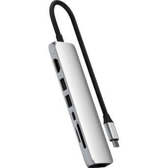 SATECHI 7-in-1 USB-C Slim Multiport Adapter with Ethernet (Silver) - Metoo (1)