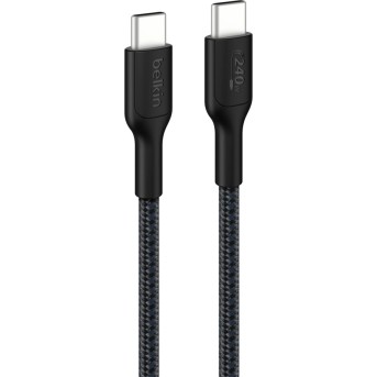 BELKIN C - C CBL 240W 2.0, BRAIDED PCR, 2M, BLACK в Metoo.kz - Metoo (1)