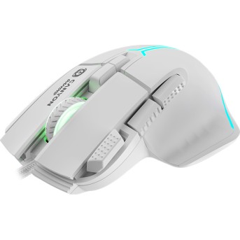 CANYON Fortnax GM-636, 9keys Gaming wired mouse,Sunplus 6662, DPI up to 20000, Huano 5million switch, RGB lighting effects, 1.65M braided cable, ABS material. size: 113*83*45mm, weight: 102g, White - Metoo (3)