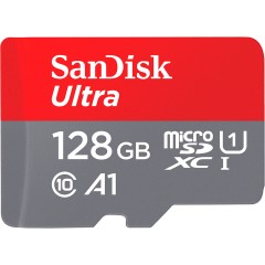 SANDISK 128GB Ultra microSDHC UHS-I Card A1 Class 10