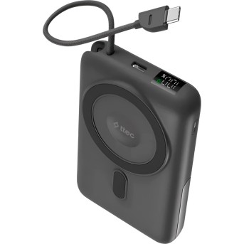 ttec Recharger M LCD 10.000 mAh. Magesafe comp PD20W Powerbank with USB-C Cable and Stand в Metoo.kz - Metoo (1)