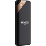 CANYON Power bank 5000mAh Li-poly battery, Input 5V/2A, Output 5V/2.1A, with Smart IC and power display, Black, USB cable length 0.25m, 115*50*12mm, 0.120Kg