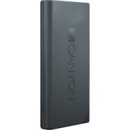 CANYON Power bank 16000mAh built-in Lithium-ion battery, max output 5V2.4A, input 5V2A, Dark Gray, Micro USB cable length 0.25m, 161*81*22mm.0.446Kg