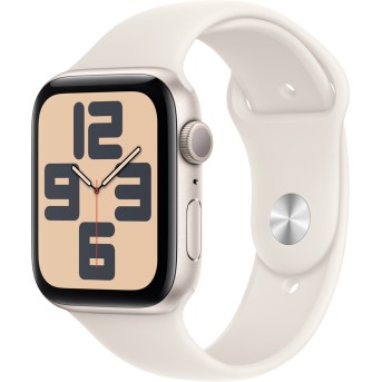 Apple Watch SE 2024 GPS 44mm Starlight Aluminium Case with Starlight Sport Band - S/<wbr>M,Model A2723 - Metoo (1)