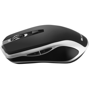 CANYON MW-19 2.4GHz Wireless Rechargeable Mouse with Pixart sensor, 6keys, Silent switch for right/<wbr>left keys,DPI: 800/<wbr>1200/<wbr>1600, Max. usage 50 hours for one time full charged, 300mAh Li-poly battery, Black -Silver, cable length 0.6m, 121*70*39mm, 0.103kg - Metoo (4)
