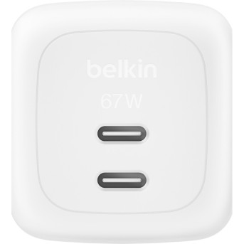 BELKIN 67w Dual USB-C PD wall Charger with PPS, White в Metoo.kz - Metoo (2)