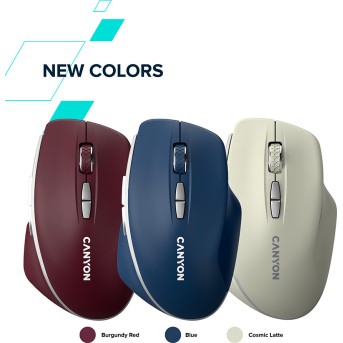 CANYON MW-21, 2.4 GHz Wireless mouse ,with 7 buttons, DPI 800/<wbr>1200/<wbr>1600, Battery: AAA*2pcs,Cosmic Latte,72*117*41mm, 0.075kg - Metoo (8)