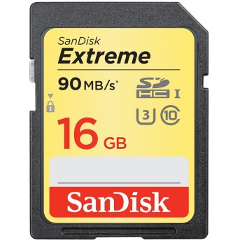 SanDisk Extreme SDHC Card 16GB 90MB/<wbr>s Class 10 UHS-I U3; EAN: 619659135829 - Metoo (1)