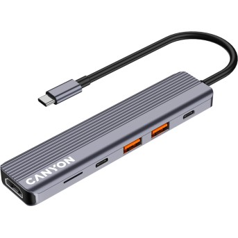 CANYON hub DS-17 6in1 4k USB-C Grey в Metoo.kz - Metoo (3)