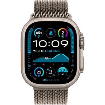 Apple Watch Ultra 2 2024 GPS + Cellular 49mm Natural Titanium Case with Natural Titanium Milanese Loop - M,Model A2986 - Metoo (6)