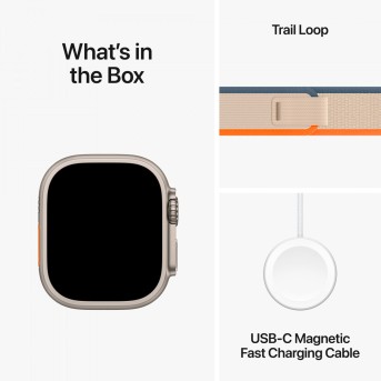 Apple Watch Ultra 2 GPS + Cellular, 49mm Titanium Case with Orange/<wbr>Beige Trail Loop - M/<wbr>L,Model A2986 - Metoo (16)