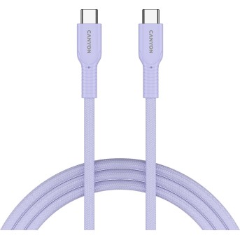 CANYON cable OnWire 60CL C-C 60W COLOR Braided 1m Purple в Metoo.kz - Metoo (1)